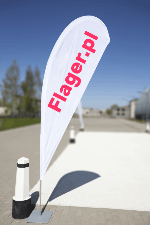 Windery, flagi reklamowe Łezka, drop, teardrop. wykonane z aluminium i włókna szklanego