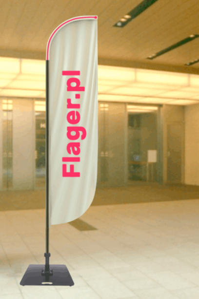 Flagi reklamowe, windery z masztem aluminiowo-elastycznym - grafika